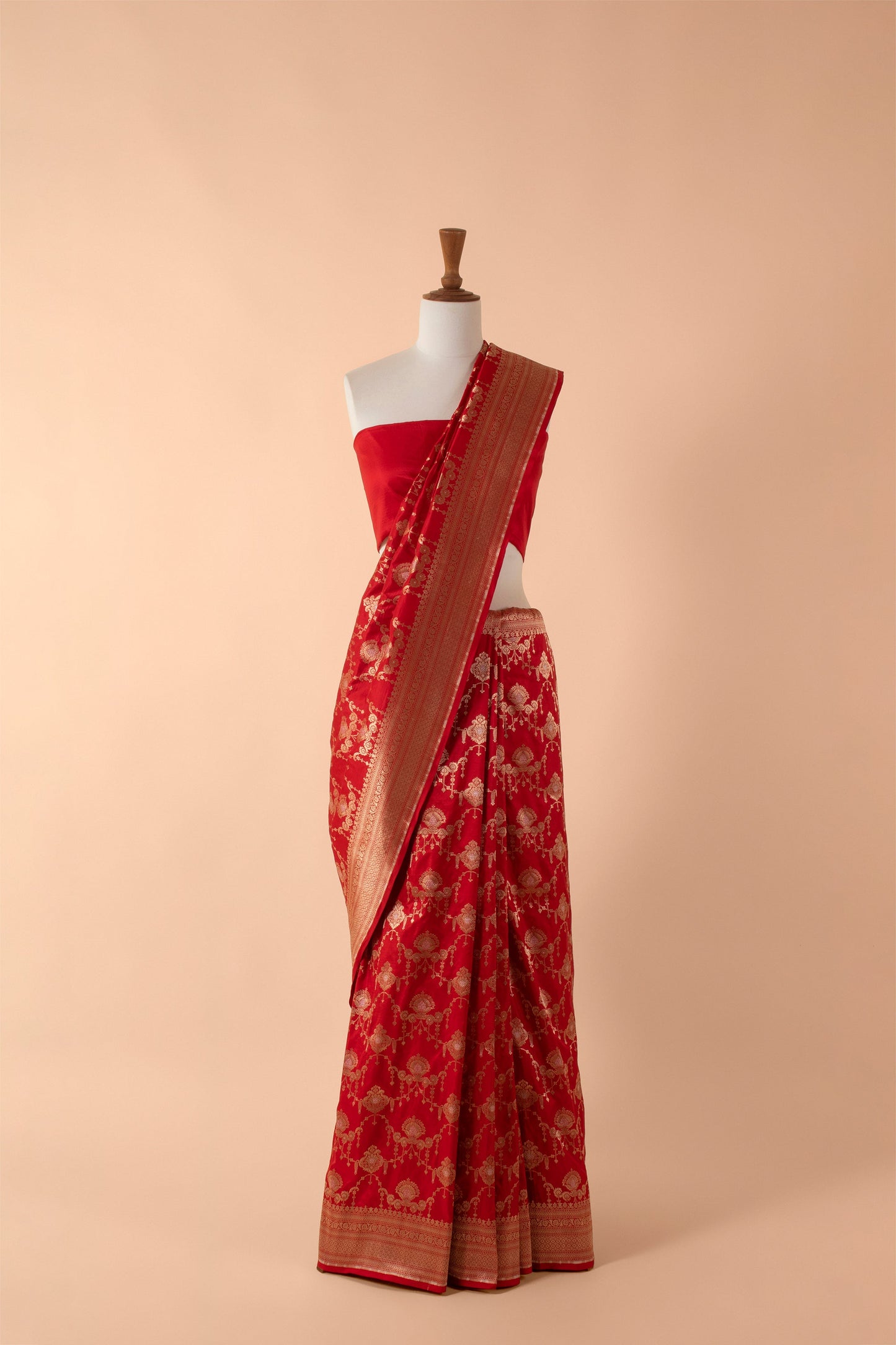 Handwoven Red Silk Sari