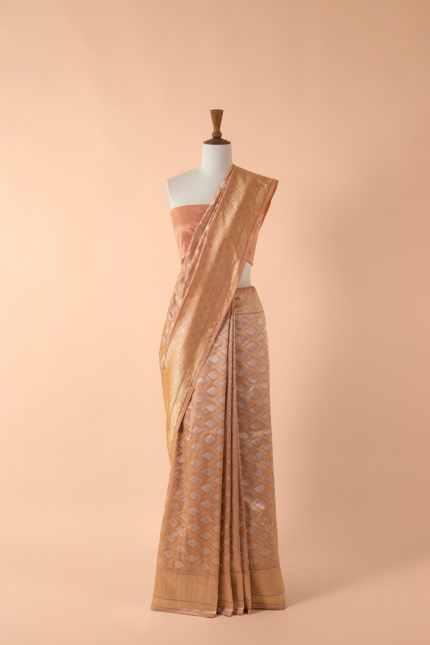 Handwoven Pink Silk Sari