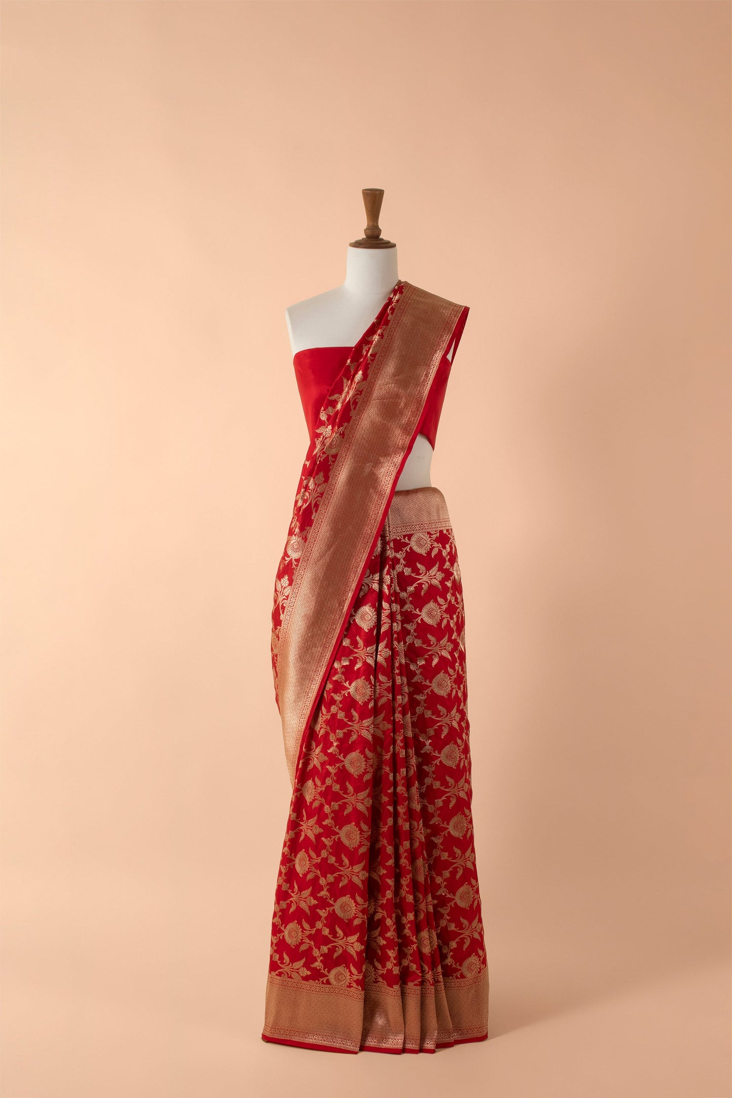 Handwoven Red Silk Sari