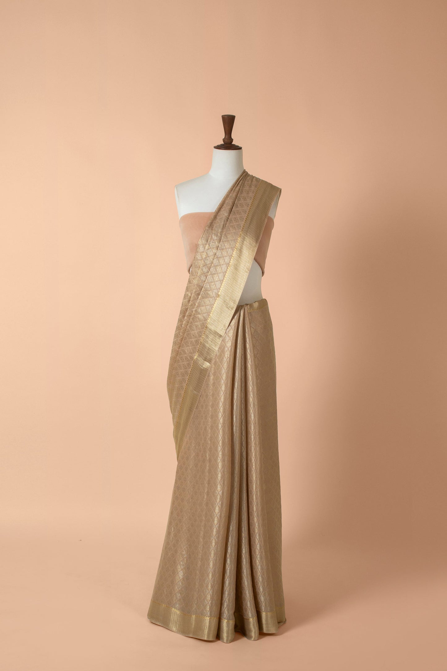 Handwoven Beige Georgette Saree