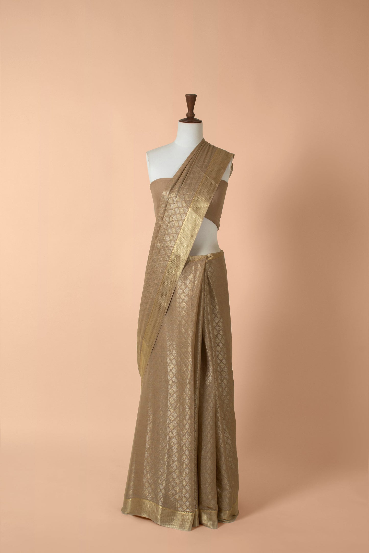 Handwoven Beige Georgette Saree