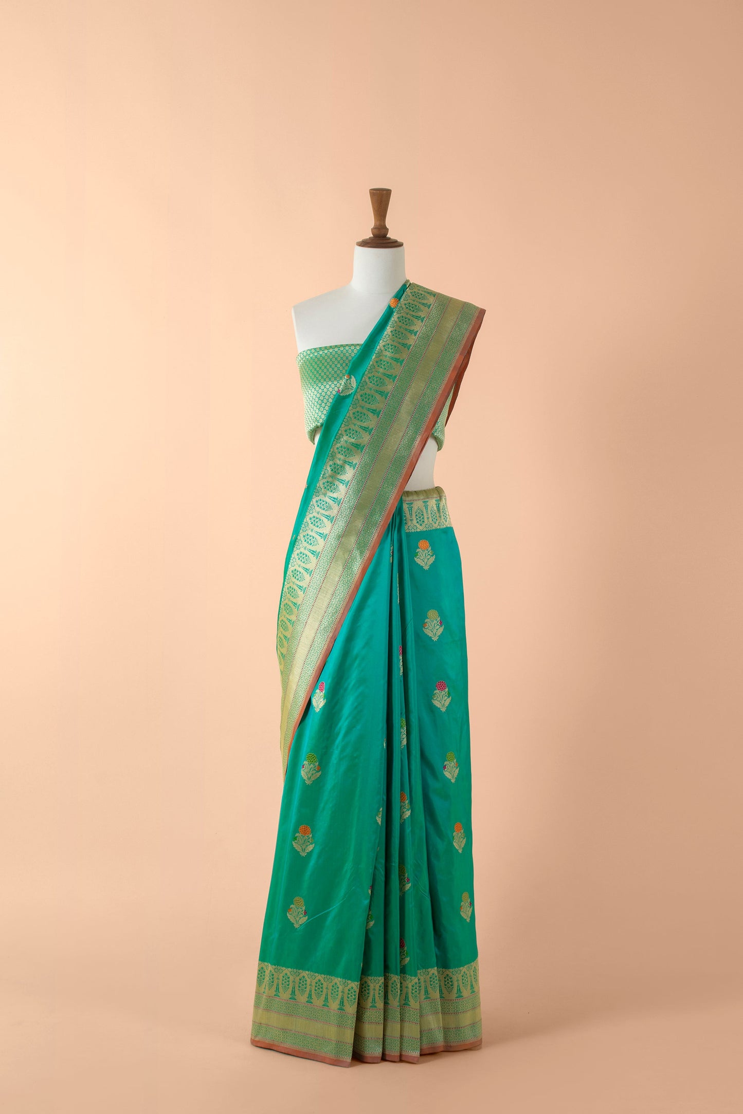 Handwoven Green Silk Sari