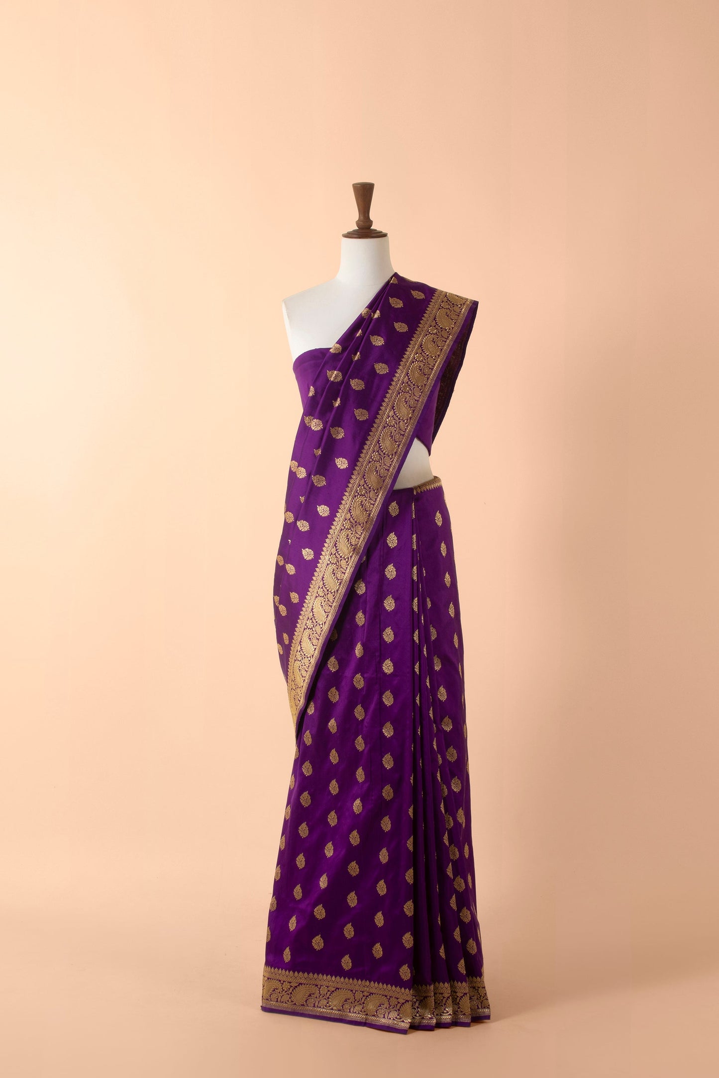 Handwoven Purple Silk Sari