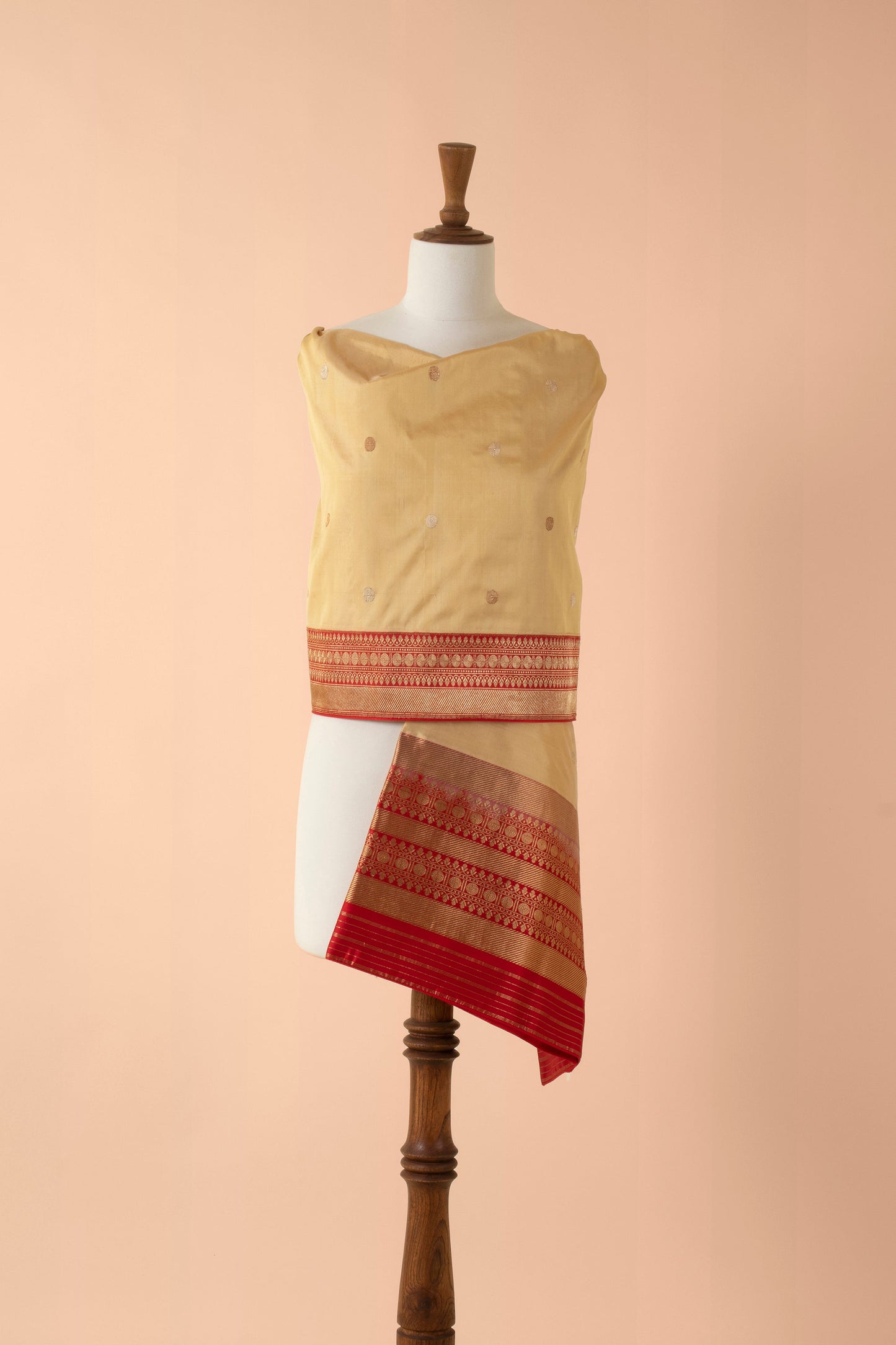 Handwoven Beige Silk Dupatta