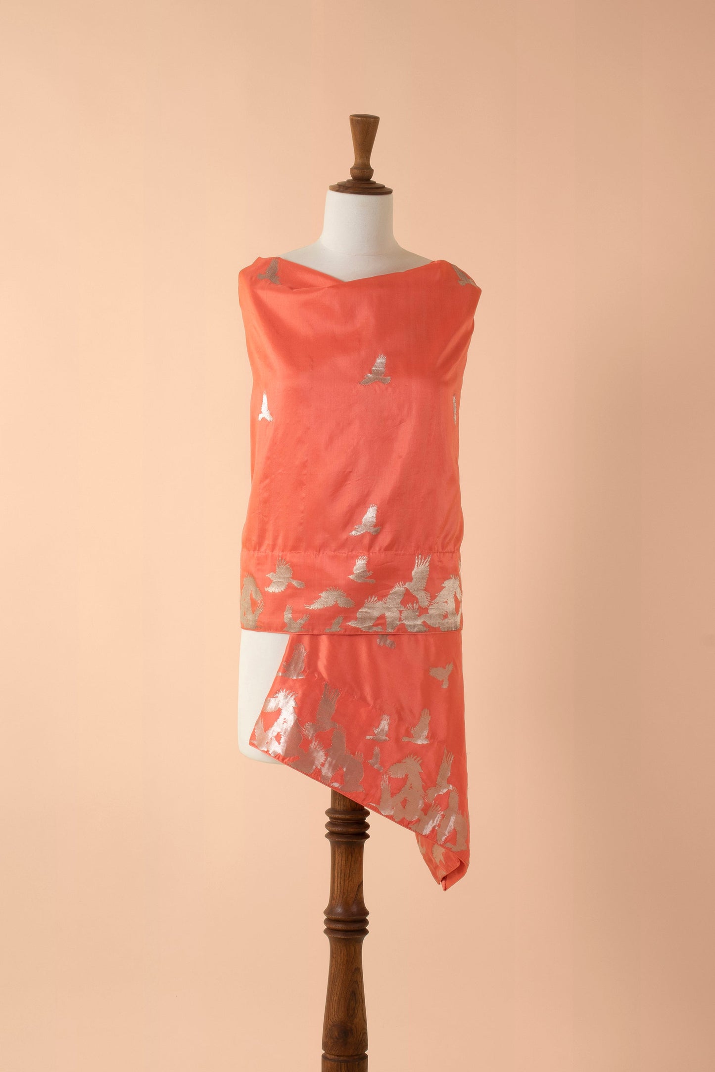 Handwoven Pink Silk Dupatta