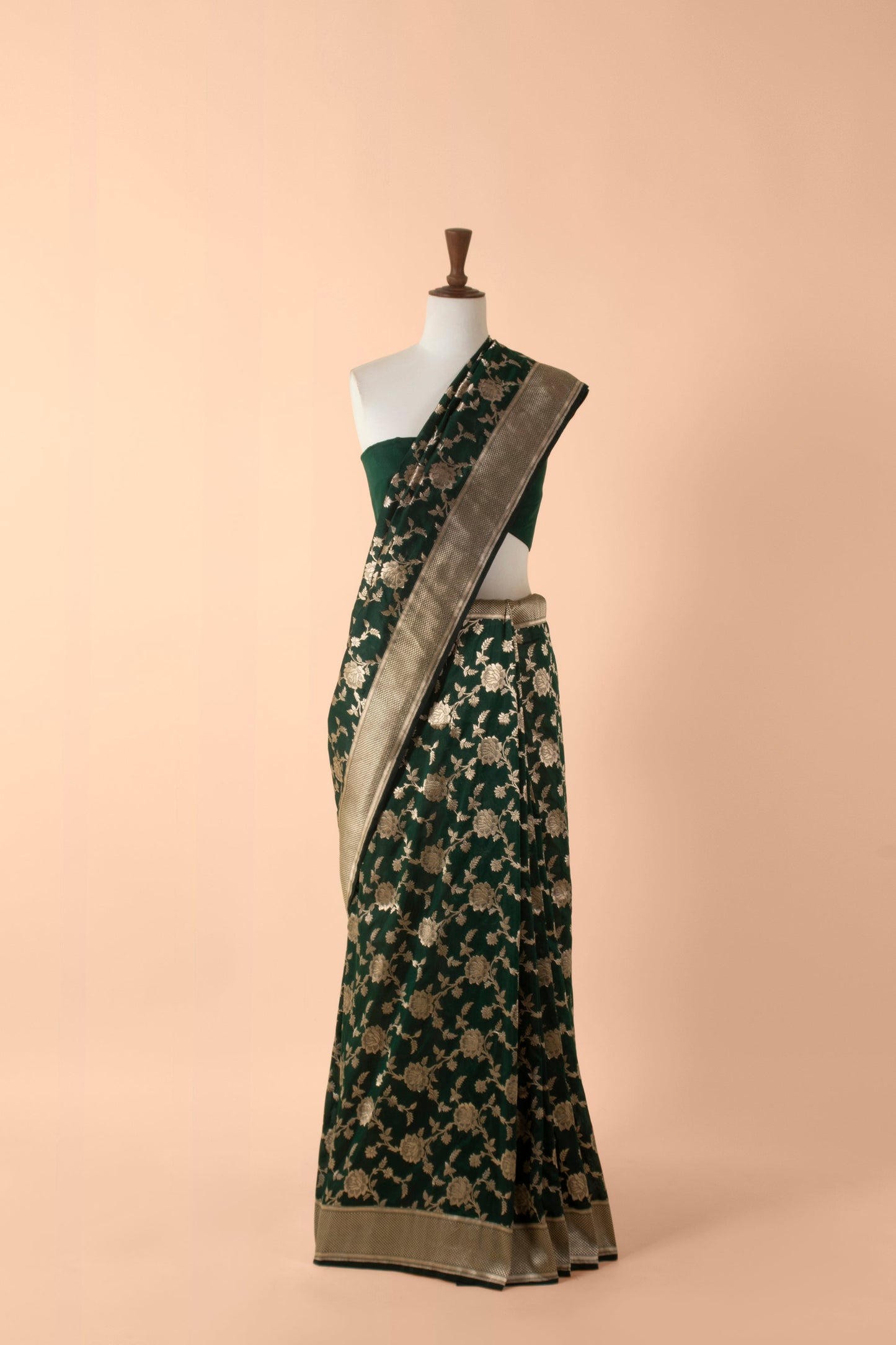 Handwoven Green Silk Sari