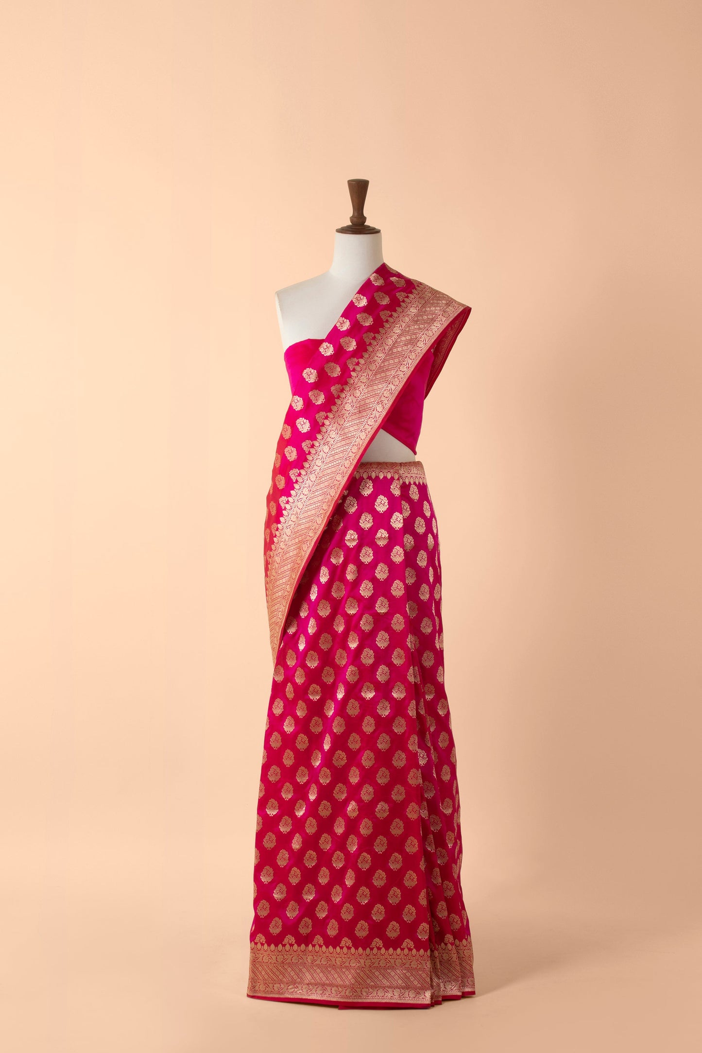 Handwoven Pink Silk Sari