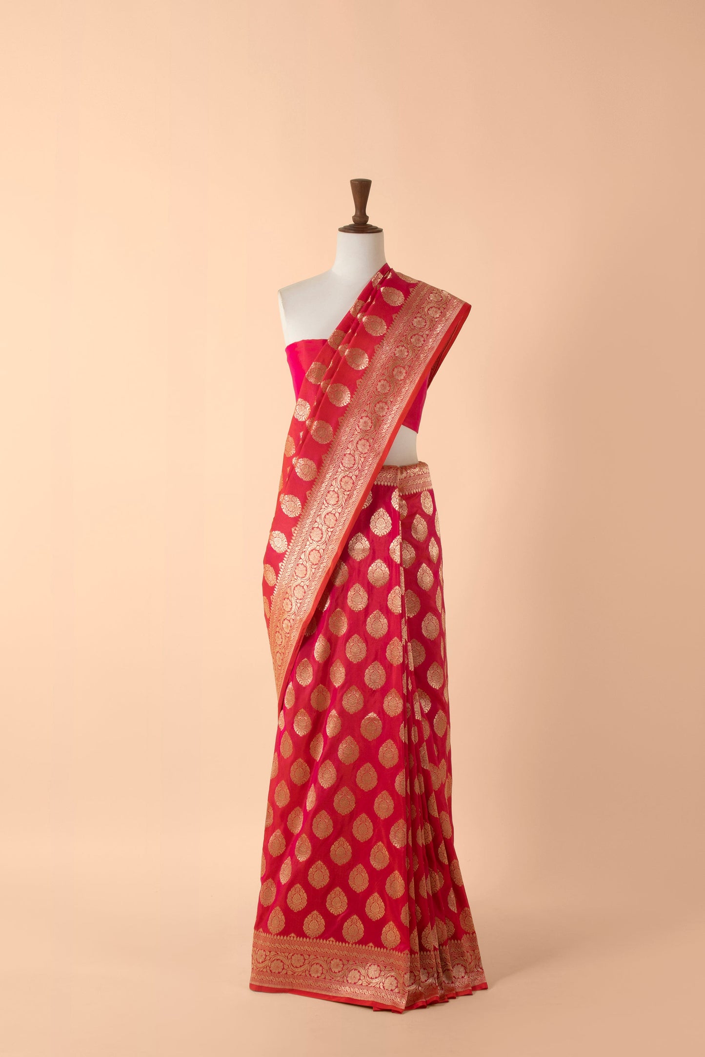Handwoven Pink Silk Sari