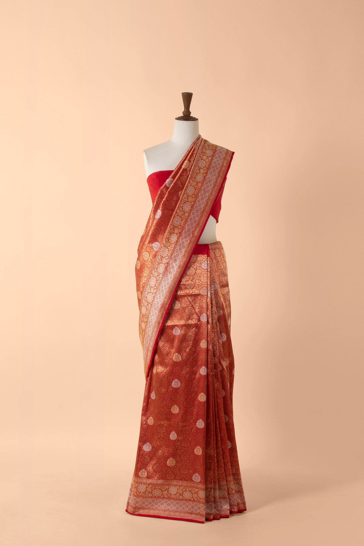 Handwoven Red Silk Sari
