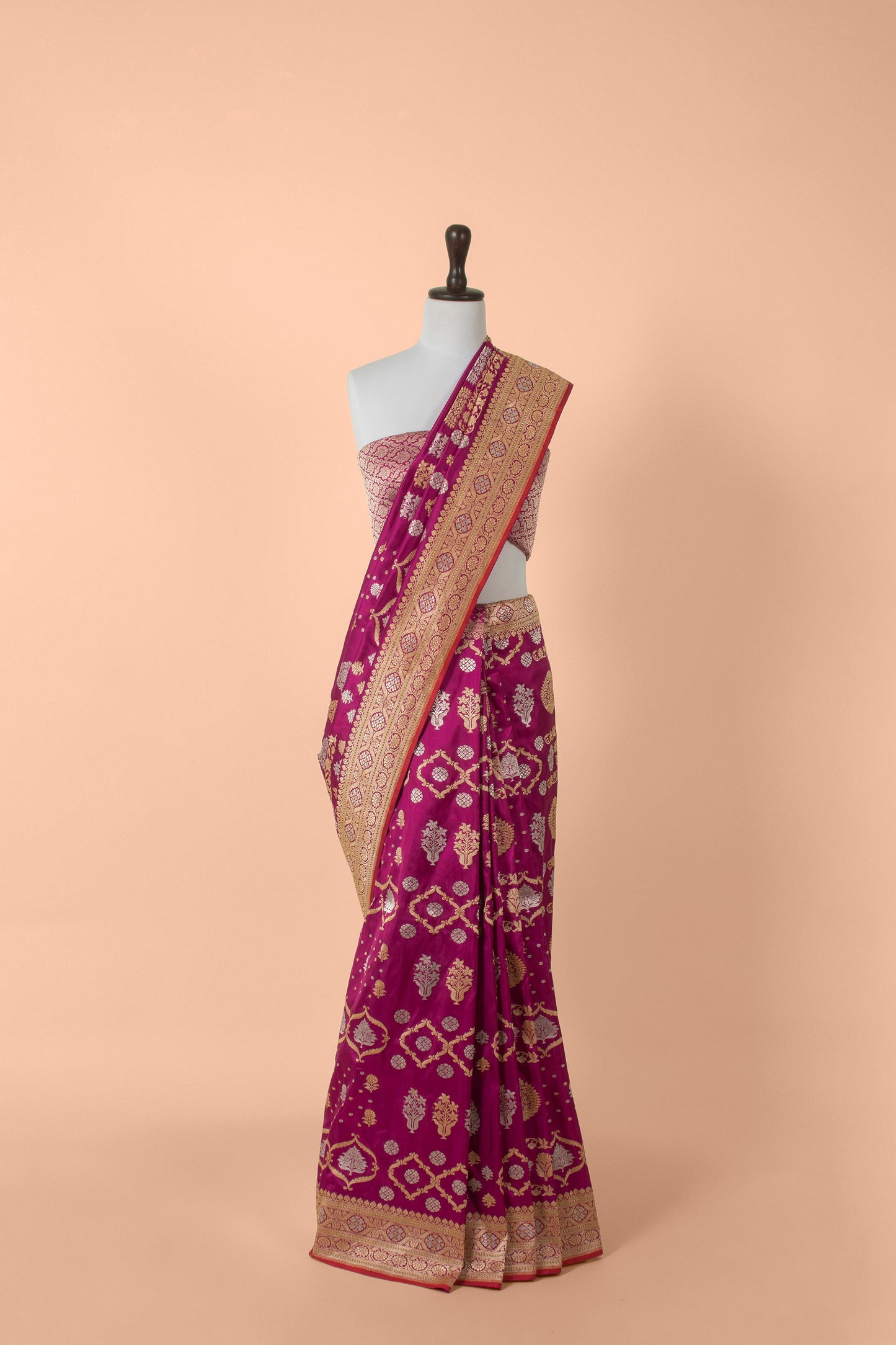 Handwoven Pink Silk Saree