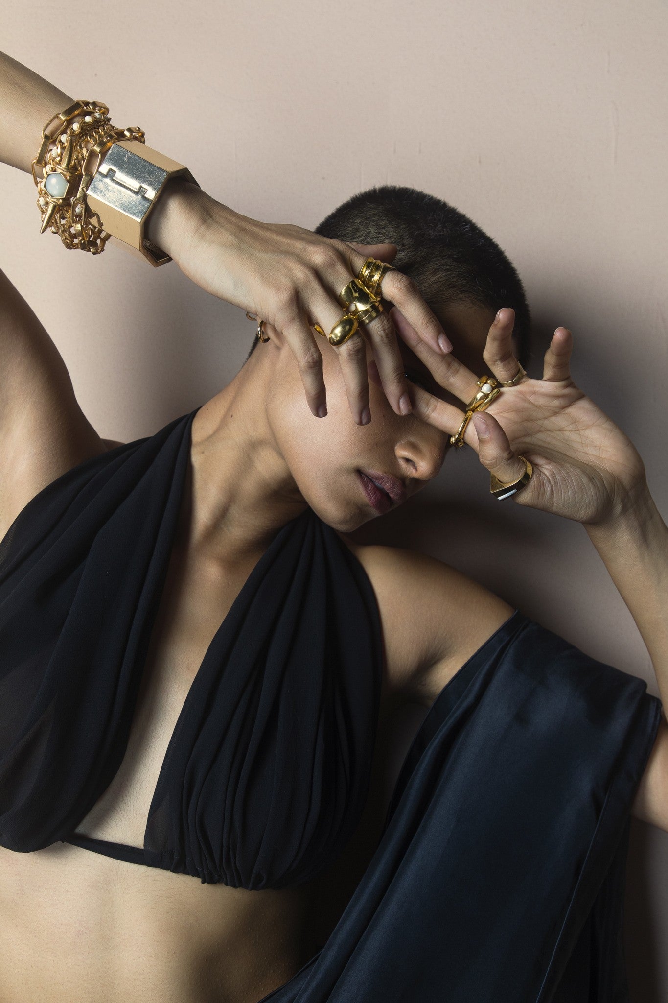 Charcoal Black Halter Blouse