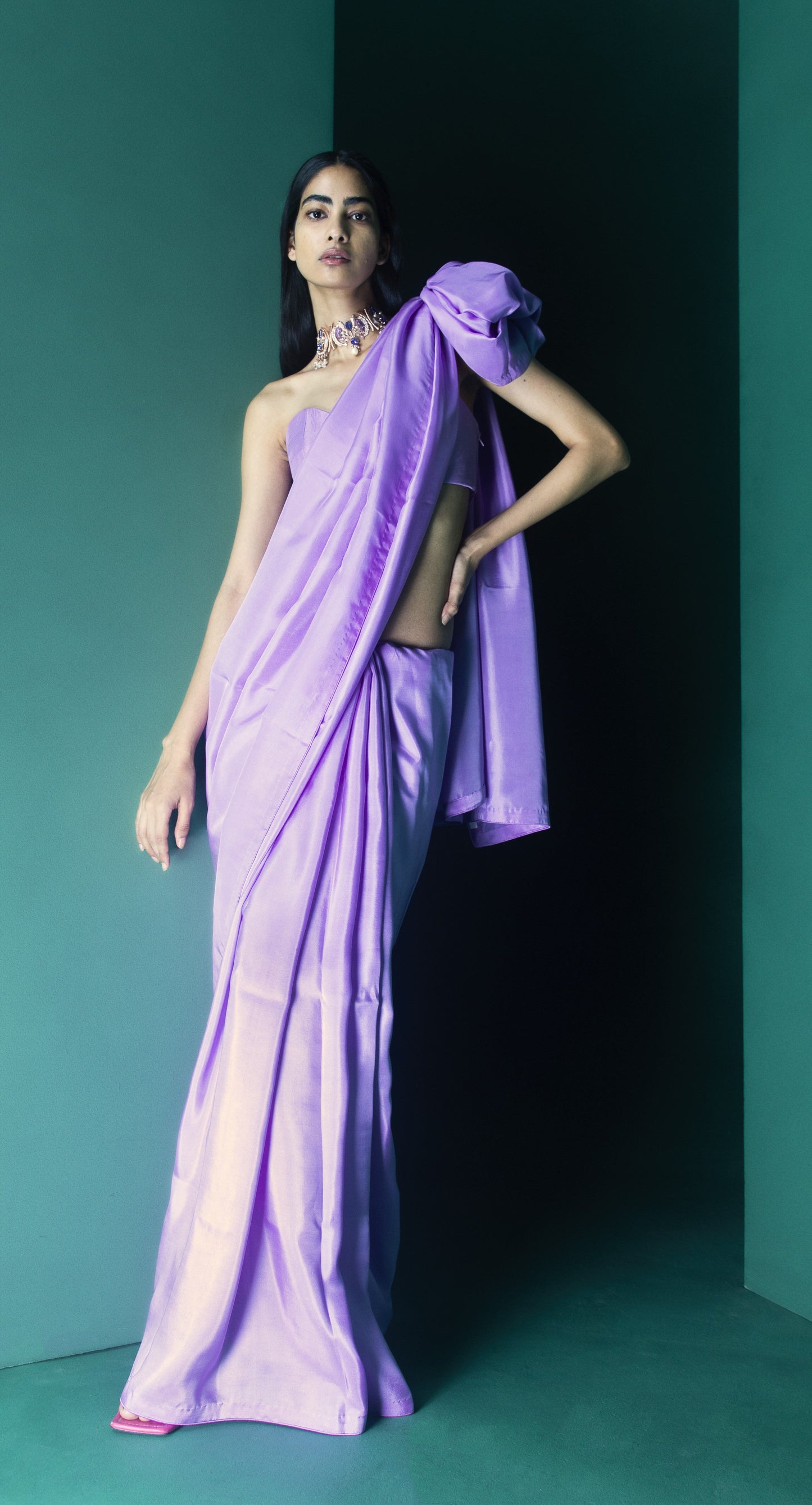 Handwoven Orchid Violet Silk Saree
