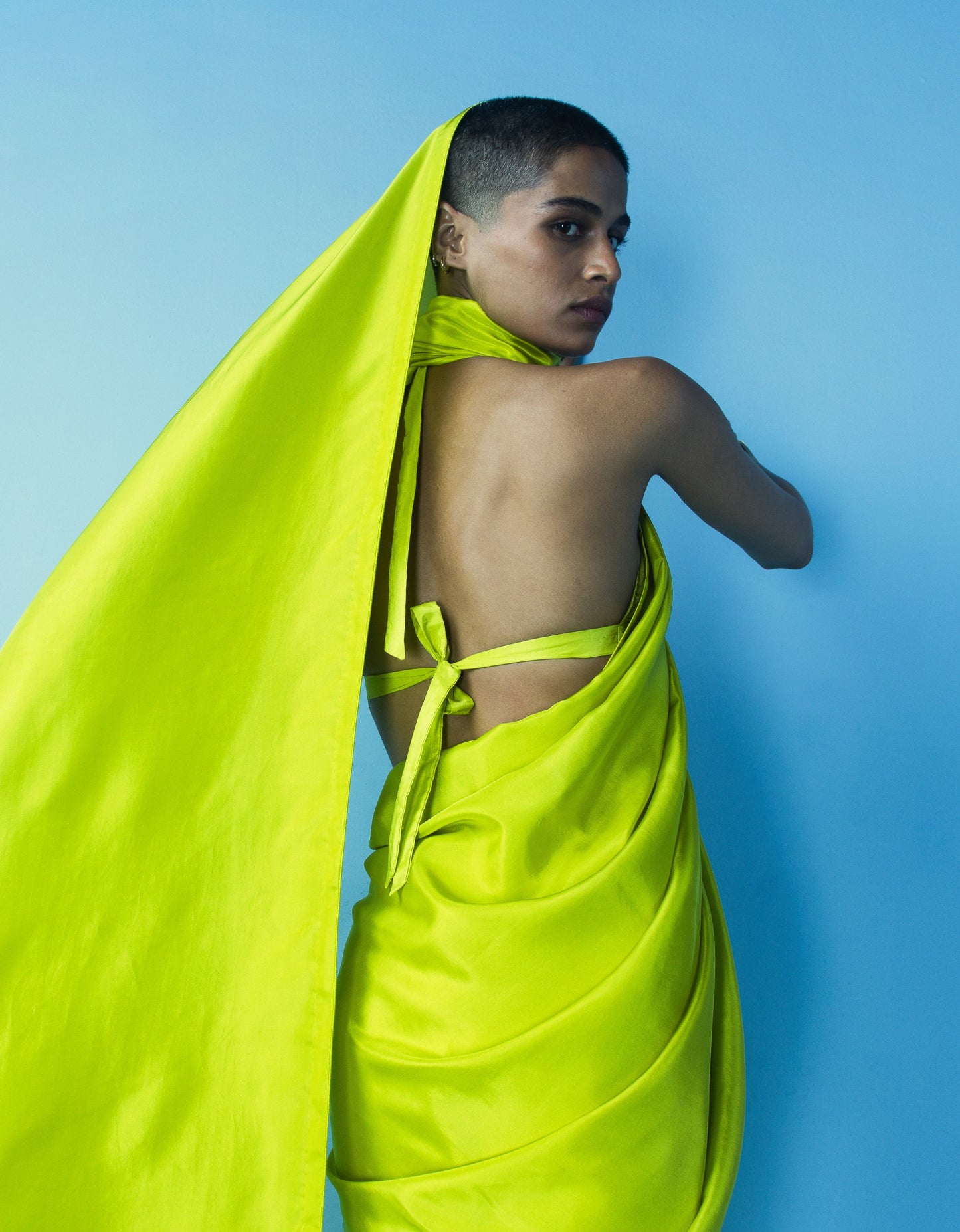 Lime Green Halter Blouse