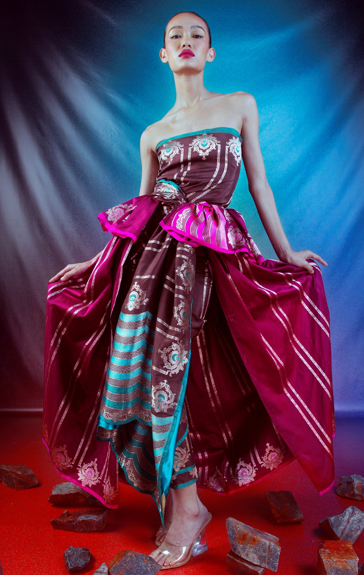 Handwoven Brown Silk Saree