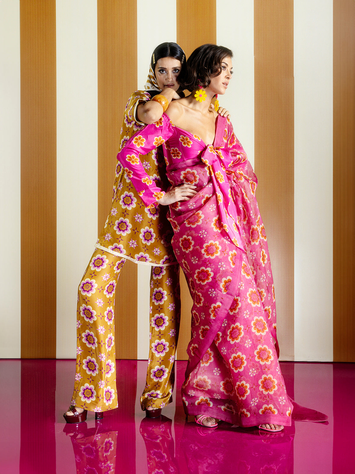 Pink Twiggy Bloom Saree