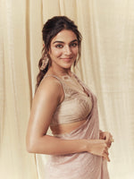 Wamiqa Gabbi In Handwoven Mauve Tissue Saree