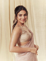 Wamiqa Gabbi In Handwoven Mauve Tissue Saree