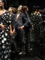 Black Crossword Jacket Set