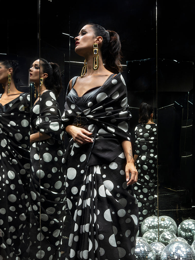 Black Confetti Saree