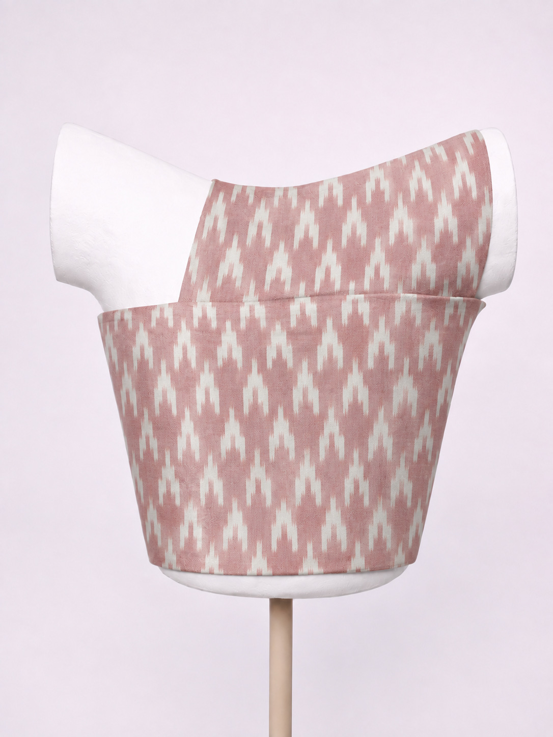 Handwoven Salmon Pink Cutwork Blouse Fabric