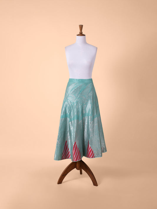 Handwoven Blue Silk Skirt
