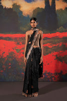 Handwoven Black Silk Saree