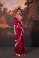 Handwoven Garnet Silk Saree