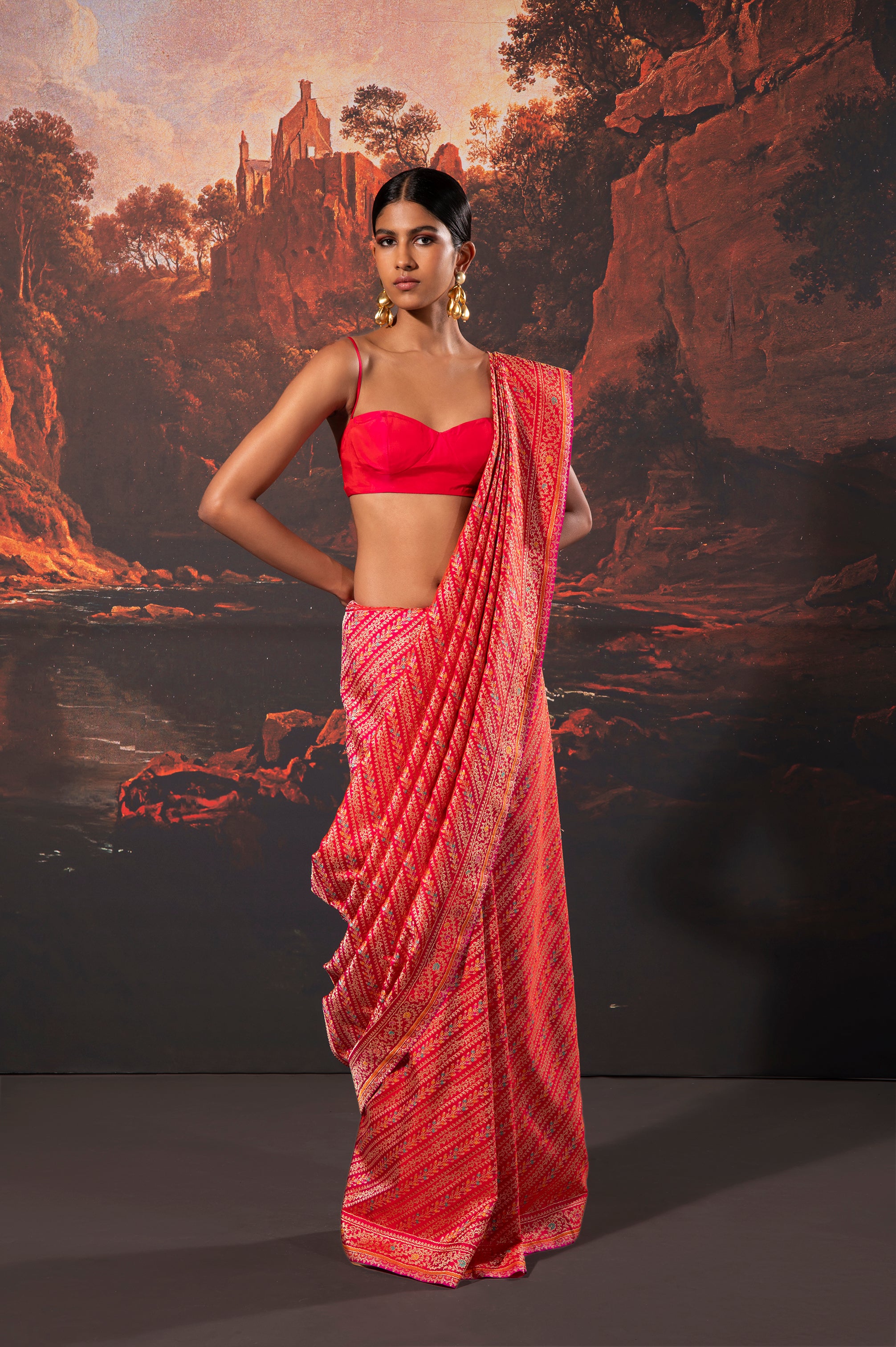 Buy Latest Designer Pink Sarees Online | Trendy Stylish Looks