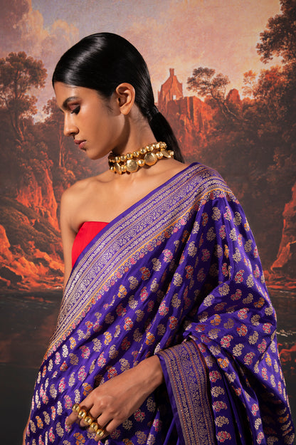 Handwoven Purple Silk Saree