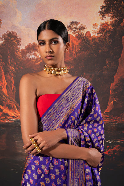 Handwoven Purple Silk Saree