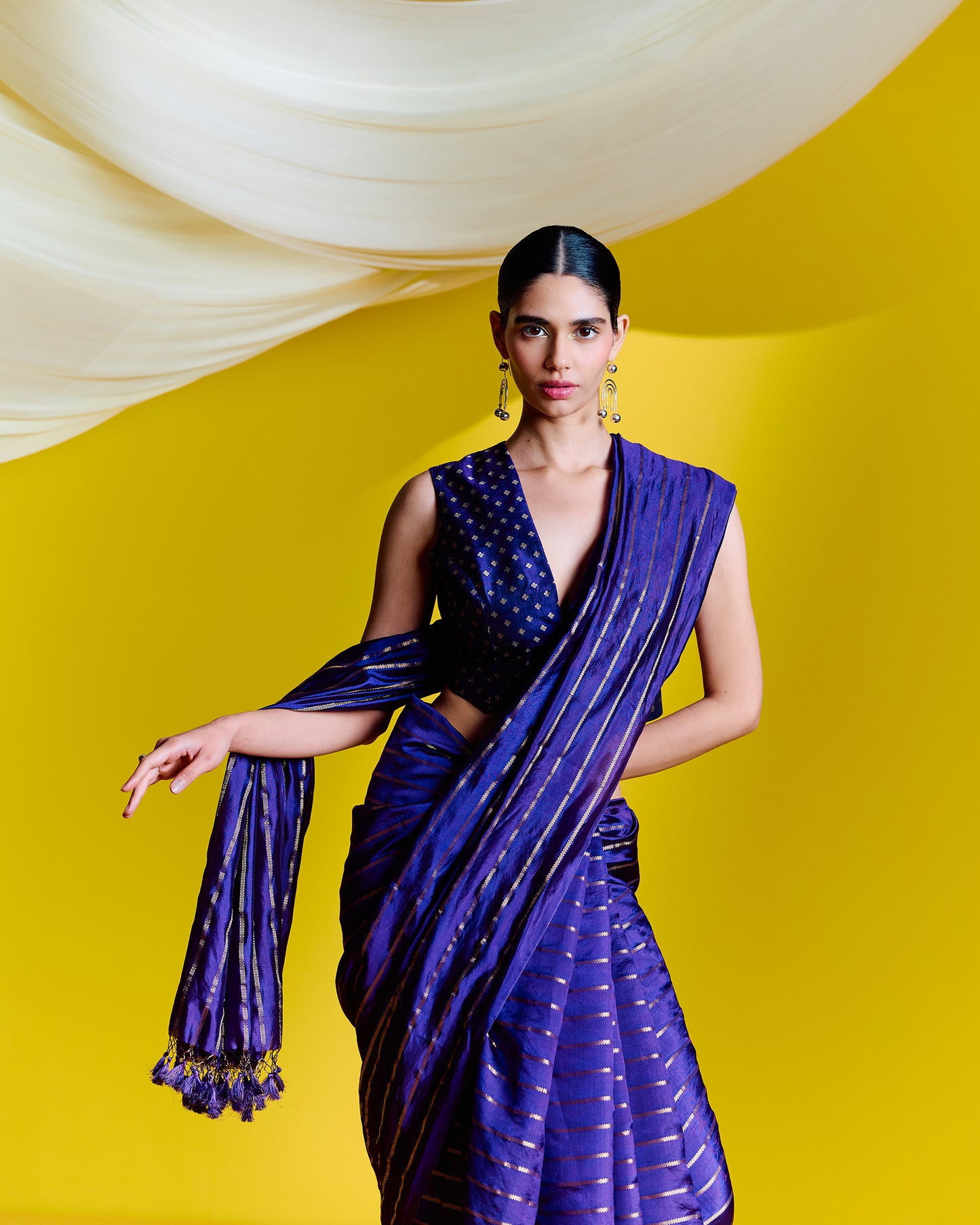 Handwoven Purple Silk Saree