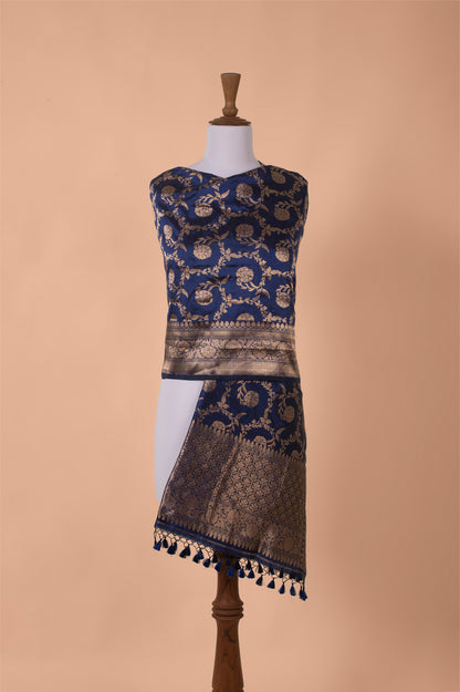 Handwoven Blue Silk Dupatta