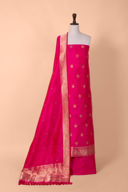 Handwoven Pink Silk Suit Piece