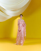 Handwoven Pink Tissue Saree