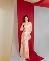 Handwoven Peach Tissue Saree