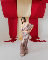 Handwoven Mauve Tissue Saree