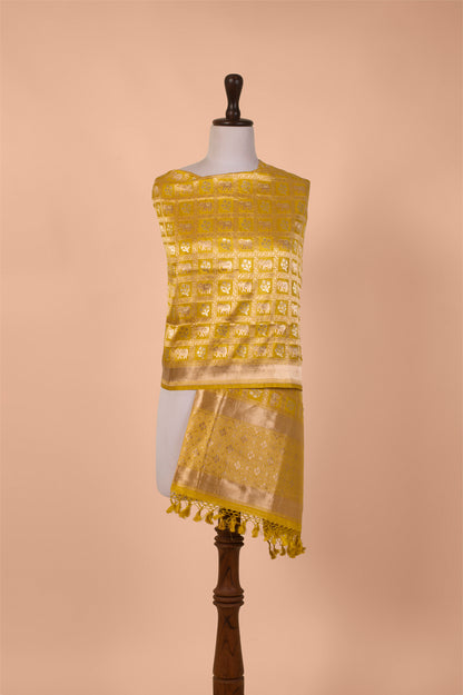 Handwoven Yellow Silk Dupatta