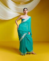 Handwoven Green Georgette Saree