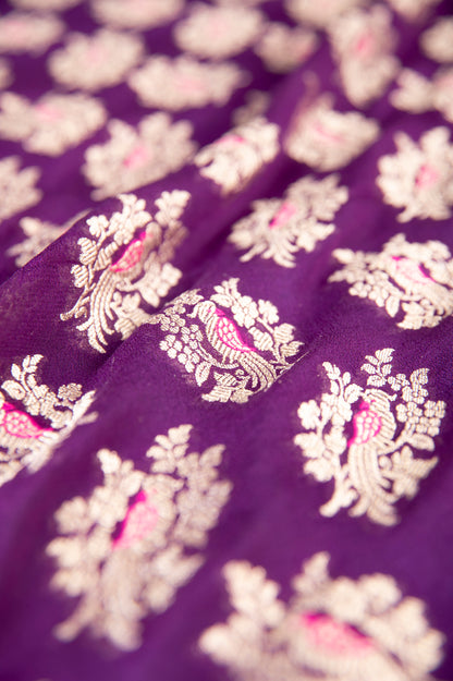 Handwoven Purple Georgette Fabric
