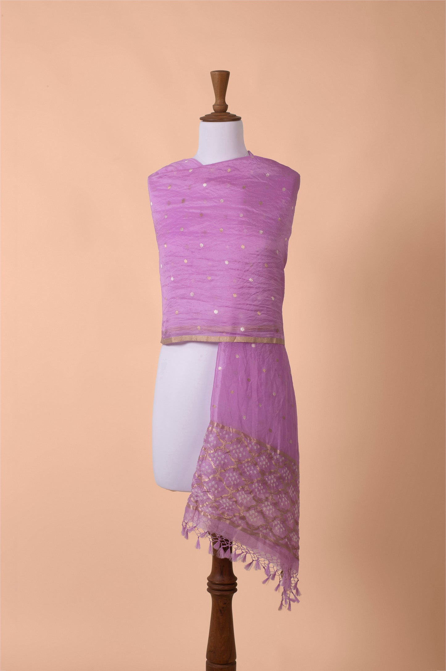 Handwoven Purple Tissue Silk Dupatta