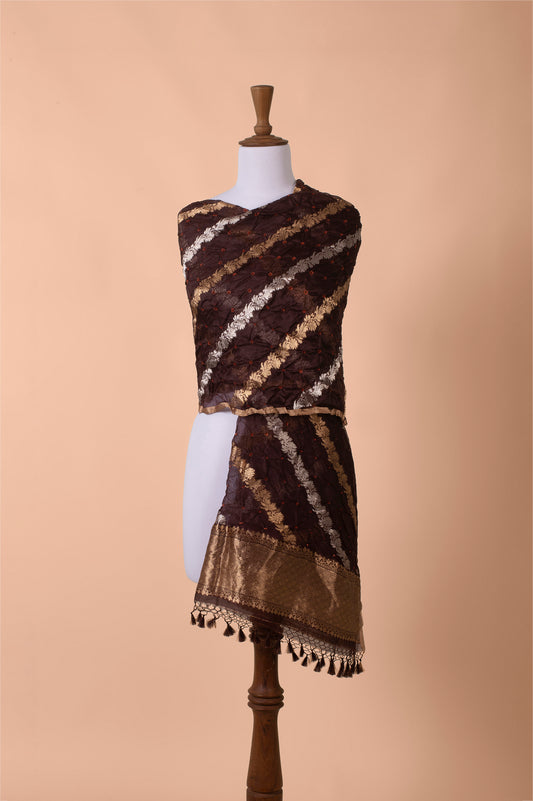 Handwoven Black Tissue Dupatta