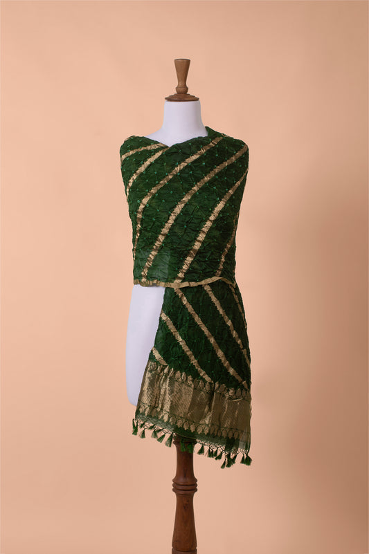 Handwoven Green Tissue Dupatta