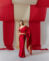 Handwoven Red Silk Saree