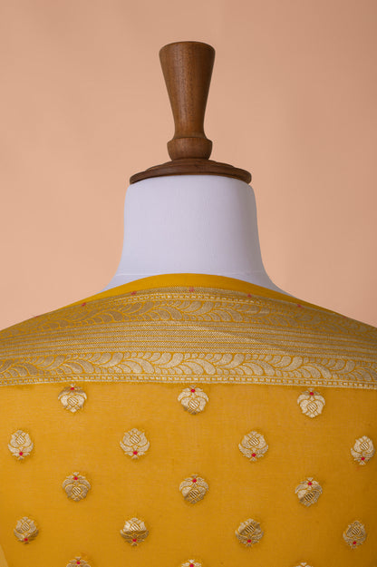 Handwoven Yellow Georgette Dupatta