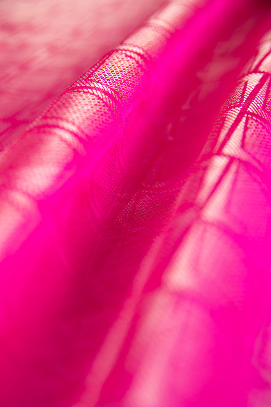 Handwoven Pink Silk Fabric