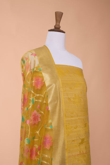 Handwoven Yellow Silk Suit Piece