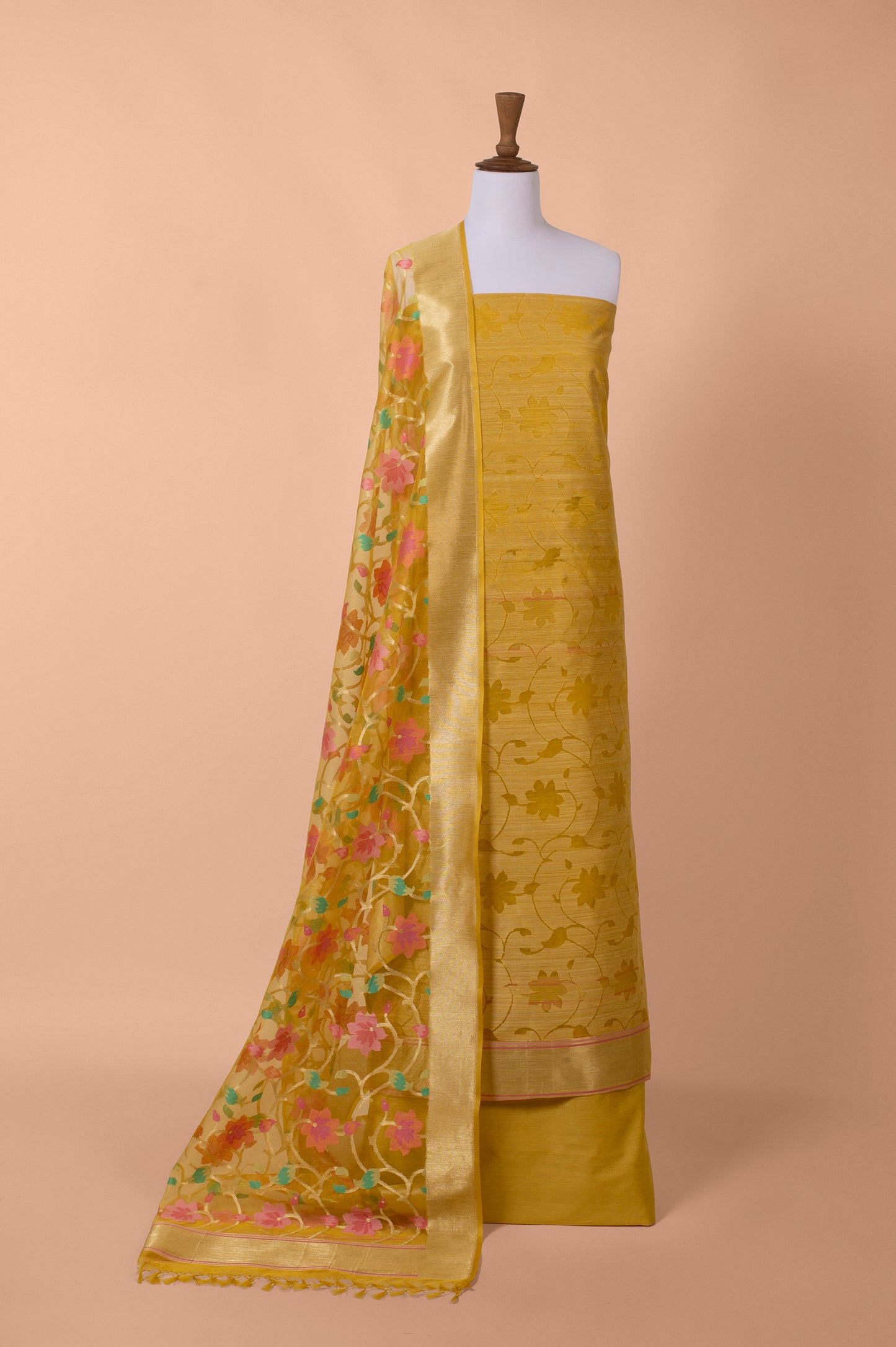 Handwoven Yellow Silk Suit Piece