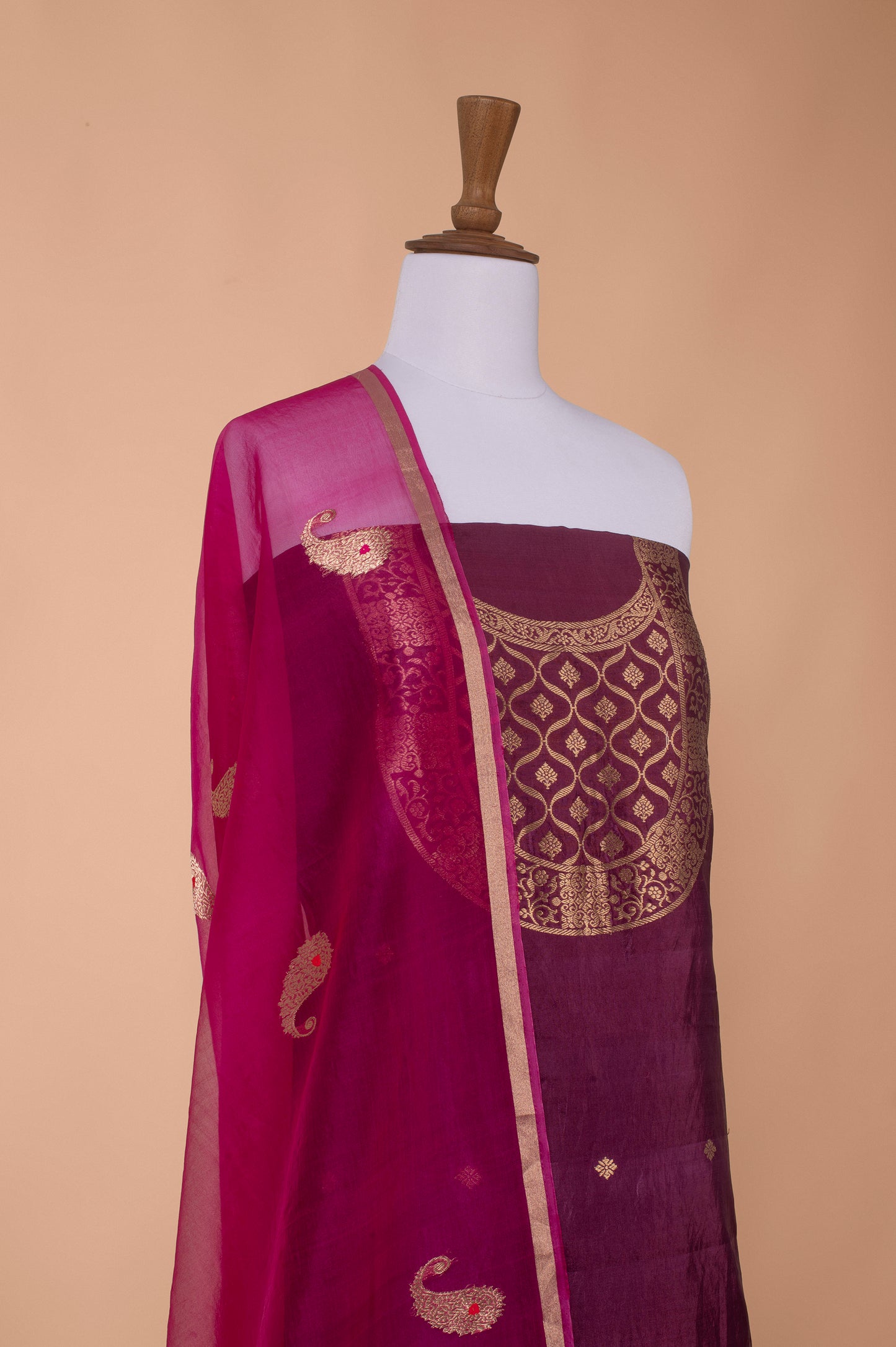 Handwoven Purple Silk Suit Piece