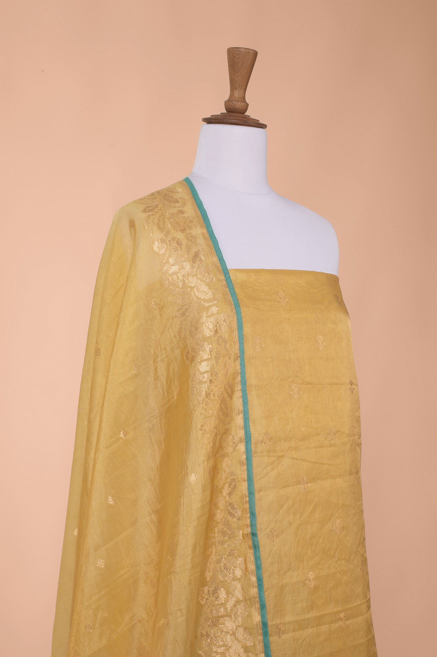 Handwoven Yellow Tissue Silk Suit Piece