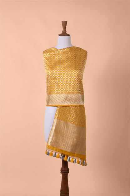 Handwoven Yellow Silk Dupatta